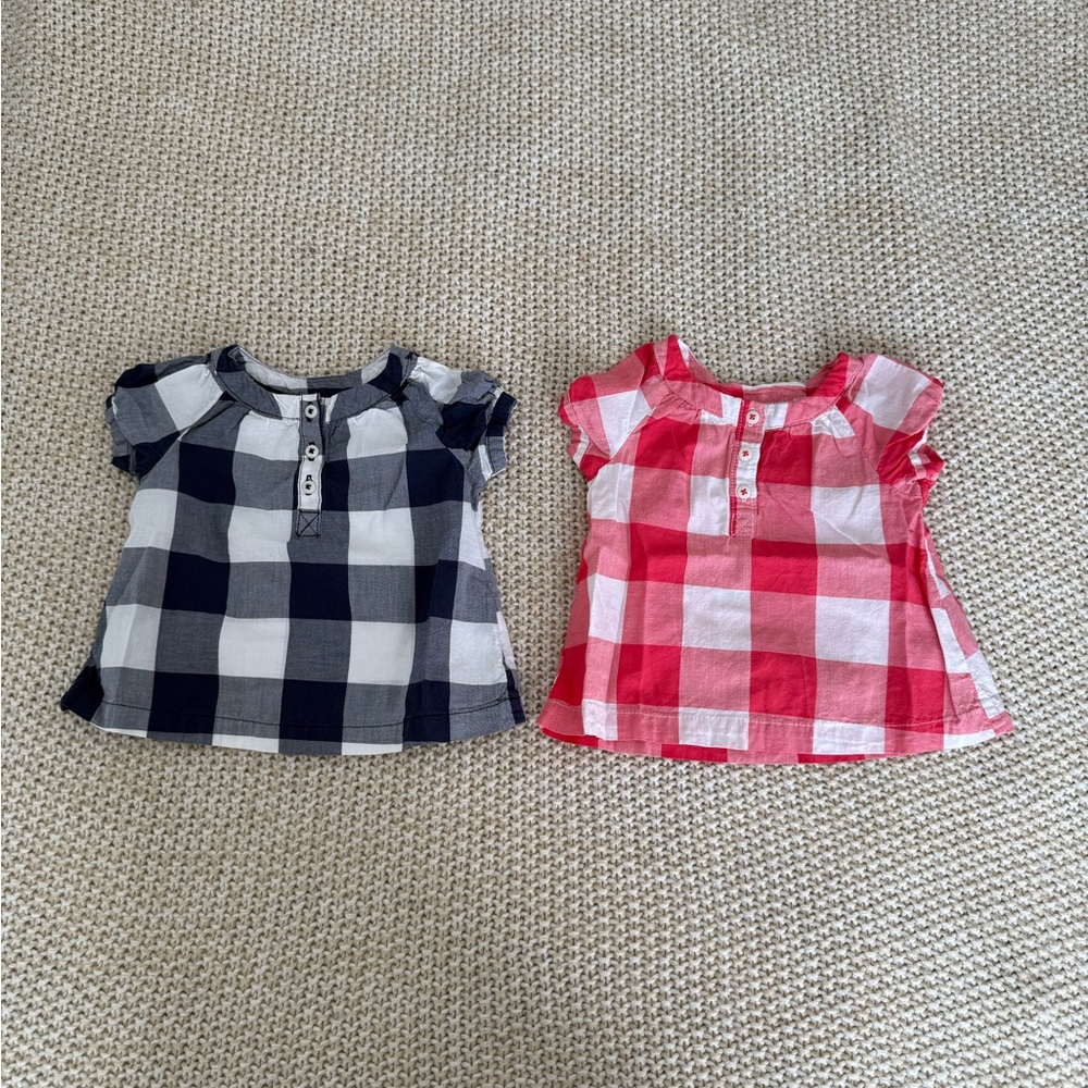 Carter's Pink and Blue and Checkered Baby Shirts Bundle